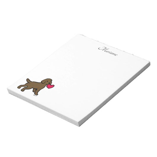 Persoonlijke chocolade Labrador Puppy and Heart Notitieblok (Linkerzijde)