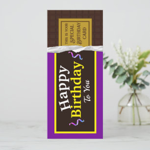 Persoonlijke chocoladereep verjaardagskaart kaart