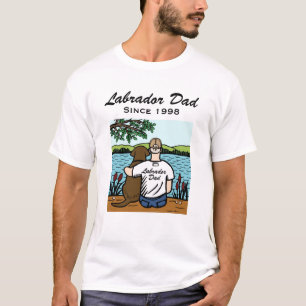 Persoonlijke Chocolate Labrador en papa T-shirt