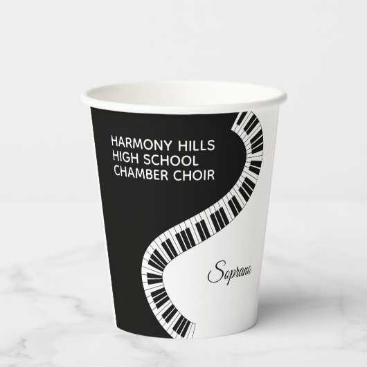 Persoonlijke Chorus Name Piano Music Singer Papieren Bekers (Achterkant)