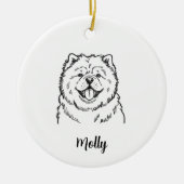 Persoonlijke Chow Chow Hond Kerstmis Keramisch Ornament (Voorkant)
