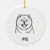 Persoonlijke Chow Chow Hond Kerstmis Keramisch Ornament (Achterkant)