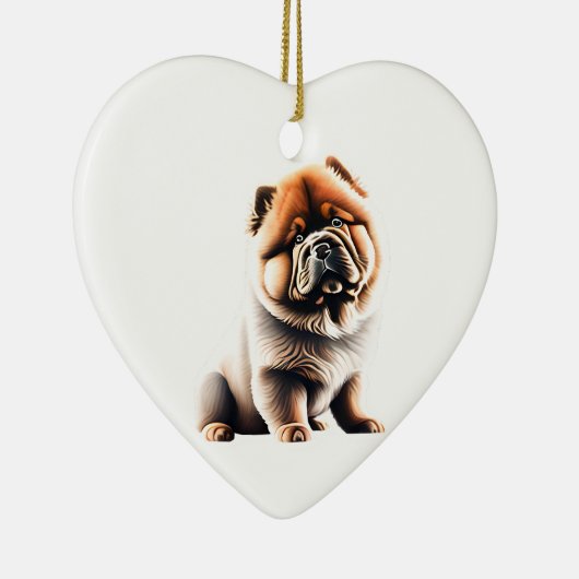 Persoonlijke Chow Chow Puppy Keramisch Ornament (Rechts)