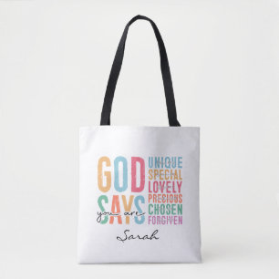 Persoonlijke christelijke   Bijbelvers boodschappe Tote Bag