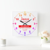 Persoonlijke Christelijke prijsopgave voor kleurri Vierkante Klok (Huis)