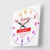 Persoonlijke Christelijke prijsopgave voor kleurri Vierkante Klok (Hoek)