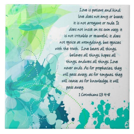 Persoonlijke Christelijke tegels - 1Corinthians 13 Tegeltje (Voorkant)