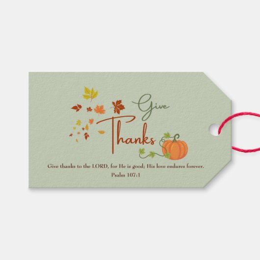Persoonlijke christelijke thanksgiving traktaties cadeaulabel (Voorkant (Horizontaal))