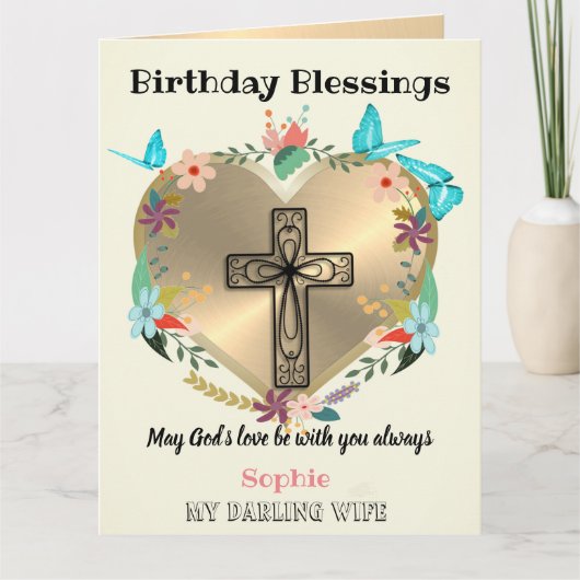 Persoonlijke Christelijke verjaardagskaart voor vr Kaart (Voorkant)