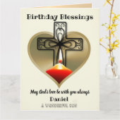 Persoonlijke Christelijke verjaardagskaart voor zo Kaart (Gele Bloem)