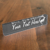 Persoonlijke chroom met een diepere koolstofvezel naambordje (Zijkant)