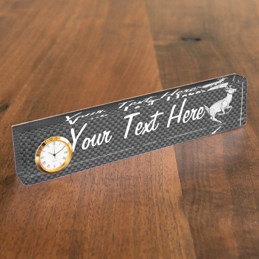 Persoonlijke chroom met een diepere koolstofvezel naambordje (Zijkant)