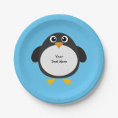 Persoonlijke Chubby Penguin Papieren Bordje (Voorkant)