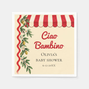 Persoonlijke Ciao Bambino Italiaanse baby shower Servet