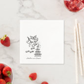 Persoonlijke Cin Cin Cherub Cupido Handgetekend  Servet (Insitu)