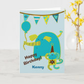 Persoonlijke Circus Birthday-kaart Kaart (Gele Bloem)