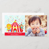 Persoonlijke Circus Kermis Dank Je Bedankkaart (Voorkant / Achterkant)