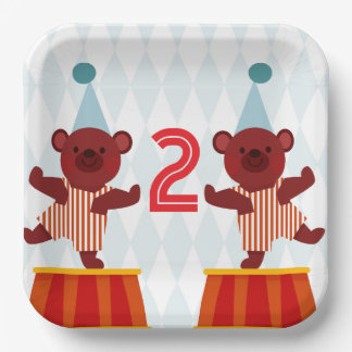 Persoonlijke Circus Teddyberen Leeftijd Verjaardag Papieren Bordje