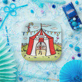 Persoonlijke Circustent Papieren Bordje (Feest)
