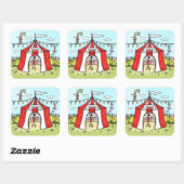 Persoonlijke Circustent Vierkante Sticker (Vel)