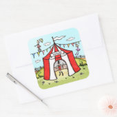 Persoonlijke Circustent Vierkante Sticker (Envelop)