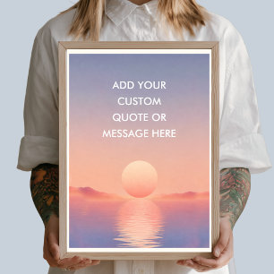 Persoonlijke Citaat–Zonsondergang Oceaan Surrealis Poster