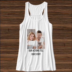Persoonlijke Citat van Kat Moeder Familie Foto Wit Tanktop