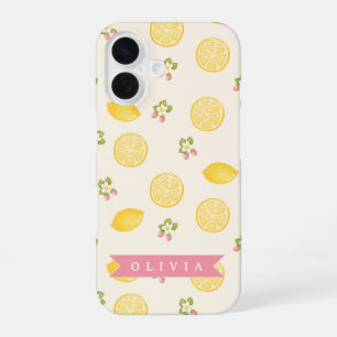Persoonlijke citroen bloemrijke zomer aangepaste n iPhone 16 hoesje