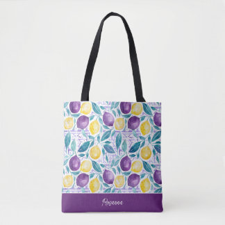 Persoonlijke citroenen boodschappentas tote bag