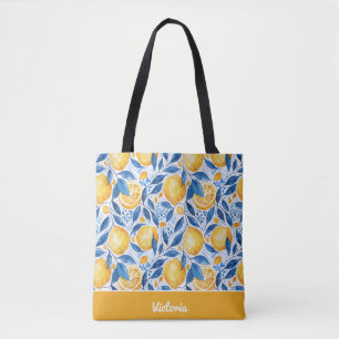 Persoonlijke citroenen boodschappentas tote bag