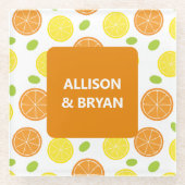 Persoonlijke Citroenen, Sinaasappels en Druiven Fr Glazen Onderzetter (Voorkant)