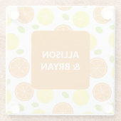 Persoonlijke Citroenen, Sinaasappels en Druiven Fr Glazen Onderzetter (Achterkant)