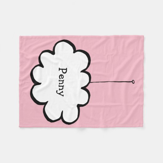Persoonlijke Cloud on a String Fleece Deken (Voorkant (Horizontaal))