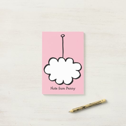 Persoonlijke Cloud on a String Post-it® Notes (Op bureau)