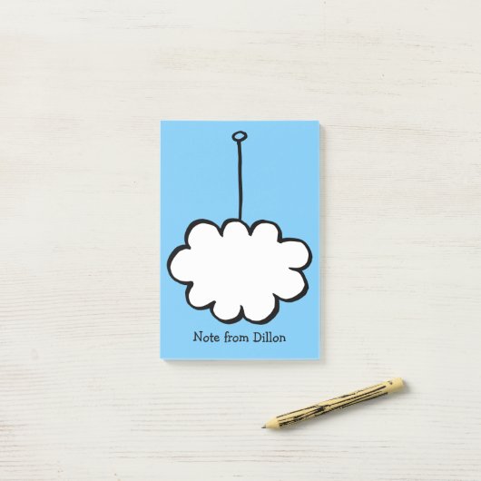 Persoonlijke Cloud on a String Post-it® Notes (Op bureau)
