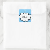 Persoonlijke Cloud on a String Vierkante Sticker (Tas)