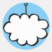 Persoonlijke Cloud op een touwtje Ronde Sticker (Voorkant)