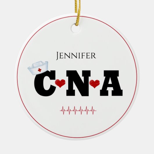 Persoonlijke CNA-kerstversiering Keramisch Ornament (Voorkant)