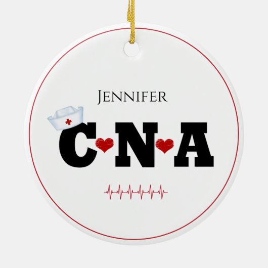 Persoonlijke CNA-kerstversiering Keramisch Ornament (Achterkant)
