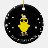 Persoonlijke CNA Zurse Sunshade Glitter Chick Keramisch Ornament (Achterkant)