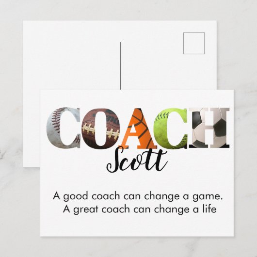 Persoonlijke coachingspelers briefkaart (Voorkant / Achterkant)