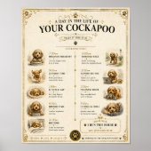 Persoonlijke Cockapoo Dagelijkse Routine Print Cad (Voorkant)