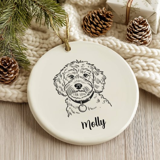 Persoonlijke Cockapoo-hond kerst Keramisch Ornament