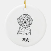 Persoonlijke Cockapoo-hond Kerstmis Keramisch Ornament (Achterkant)