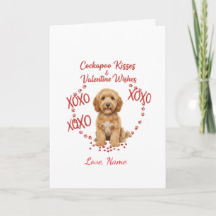 Persoonlijke Cockapoo Kusjes Valentijnswensen Kaart
