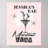 Persoonlijke Cocktail Martini Bar Retro Poster (Voorkant)