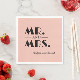 Persoonlijke cocktail servetten voor Mr en Mrs