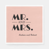 Persoonlijke cocktail servetten voor Mr en Mrs (Voorkant)