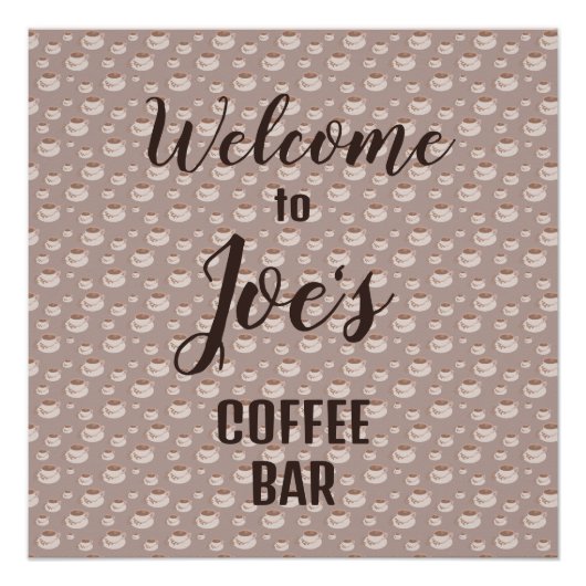 Persoonlijke Coffee Bar Station Koffie Poster (Voorkant)