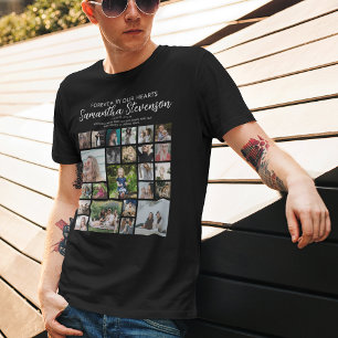 Persoonlijke collage met 24 foto's herdenkingsshir t-shirt